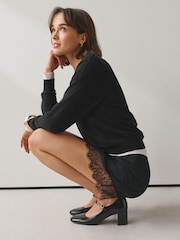 Black Forever Comfort® Round Toe Mary Jane Block Heels - Image 3 of 8