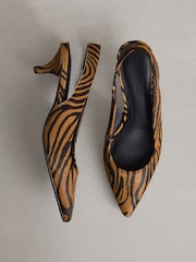 জেব্রা - N. Premium Leather Slingback Heels - 9এর মধ্যে 6 ছবি
