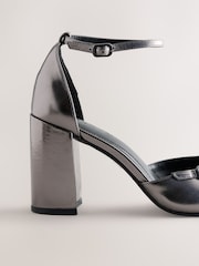 Pewter Forever Comfort® Leather Two Part Heels - Image 3 of 5