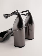 Pewter Forever Comfort® Leather Two Part Heels - Image 5 of 5