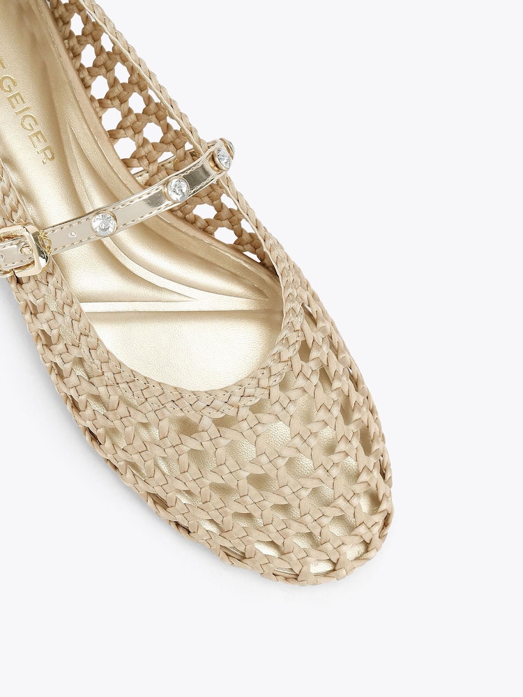 ذهبي - KG Kurt Geiger Rhoda Ballet Pumps - صورة 2 من 4