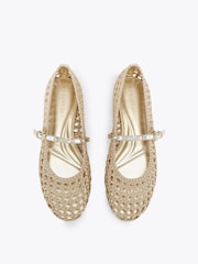 ذهبي - KG Kurt Geiger Rhoda Ballet Pumps - صورة 4 من 4