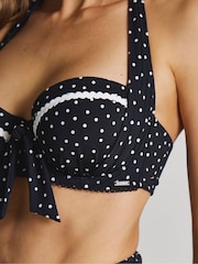 Figleaves Spot Halterneck Underwired Bikini Black Top - Image 4 of 4