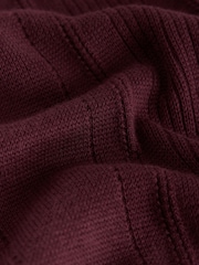 Dark Red Knitted Zip Neck Polo Shirt (3-16yrs) - Image 3 of 4