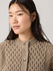 Levi's® Brown Cable-Knit Cotton Cardigan - Image 3 of 5