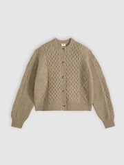 Levi's® Brown Cable-Knit Cotton Cardigan - Image 4 of 5