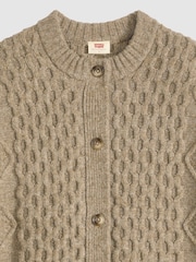 Levi's® Brown Cable-Knit Cotton Cardigan - Image 5 of 5