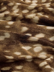 Brown Deer Print Long Sleeved Asymmetric Mesh Top - Image 7 of 8