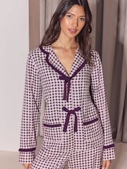 Lipsy Gingham Frill Collared Pyjamas Set - Image 2 sur 6