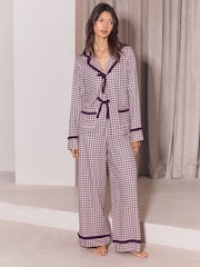 Lipsy Gingham Frill Collared Pyjamas Set - Image 3 sur 6