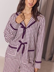 Lipsy Gingham Frill Collared Pyjamas Set - Image 5 sur 6
