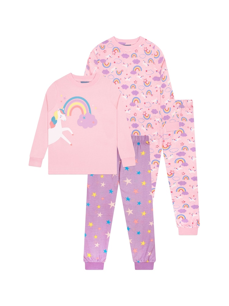 Harry Bear Pink Unicorn Pyjamas 2 Pack - Image 1 of 11