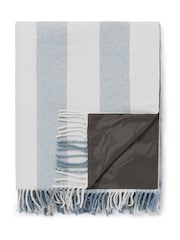 Sophie Allport Pale Blue Witham Stripe Woven Picnic Blanket - Image 4 of 4