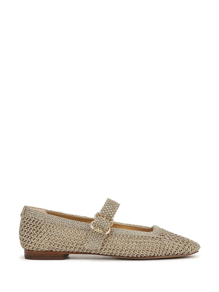 Sam Edelman Gold Michaela Knit Regular Fit Mary Jane Shoes - Image 1 of 7