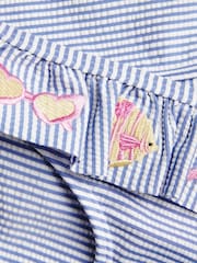 Angels By Accessorize Blue Embroidered Stripe Tankini Set - Image 2 of 2