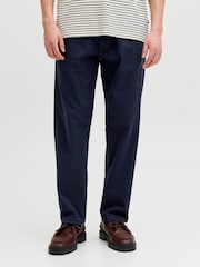 JACK & JONES Blue Relaxed Fit Drawstring Trousers - Image 1 of 6