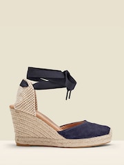 Sosandar Blue Suede Valenciana Wedge Espadrilles - Image 1 of 4
