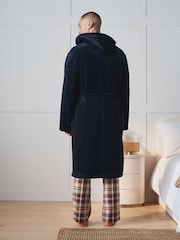 Navy Blue Fleece Dressing Gown - Image 3 of 4