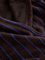 Brown/Blue Striped Borg Dressing Gown - Image 7 of 8