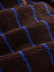 Brown/Blue Striped Borg Dressing Gown - Image 8 of 8