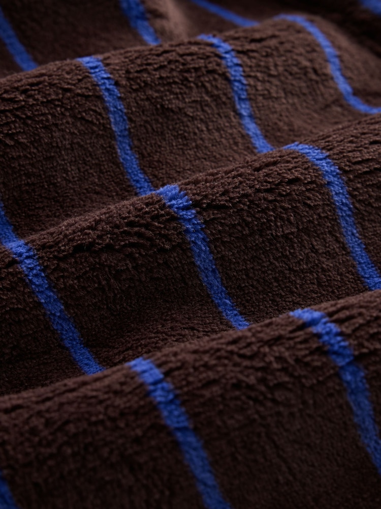 Brown/Blue Striped Borg Dressing Gown - Image 8 of 8 Brown/Blue Striped Borg Dressing Gown - Image 8 of 8