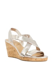 Metallic - Dune London Kamies Cross Strap Wedge-sko Sandaler - Bilde 2 av 5