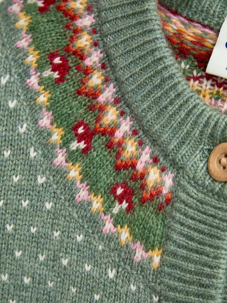 Jojo Maman Bébé Fairisle Cardigan - Attēls 4 no 4