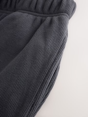 Charcoal Grey Grandad Collar Long Sleeve Waffle Pyjamas Set - Image 14 of 15
