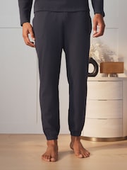 Charcoal Grey Grandad Collar Long Sleeve Waffle Pyjamas Set - Image 3 of 8