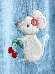 Jojo Maman Bébé Light Blue Mouse Fairisle Knitted Dress - Image 4 of 4