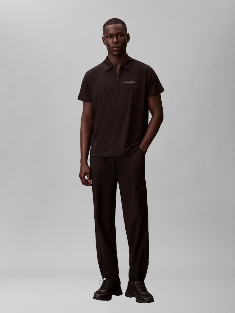 Calvin Klein Black Mesh Knit Performance T-Shirt - Image 1 of 5 Calvin Klein Black Mesh Knit Performance T-Shirt - Image 1 of 5