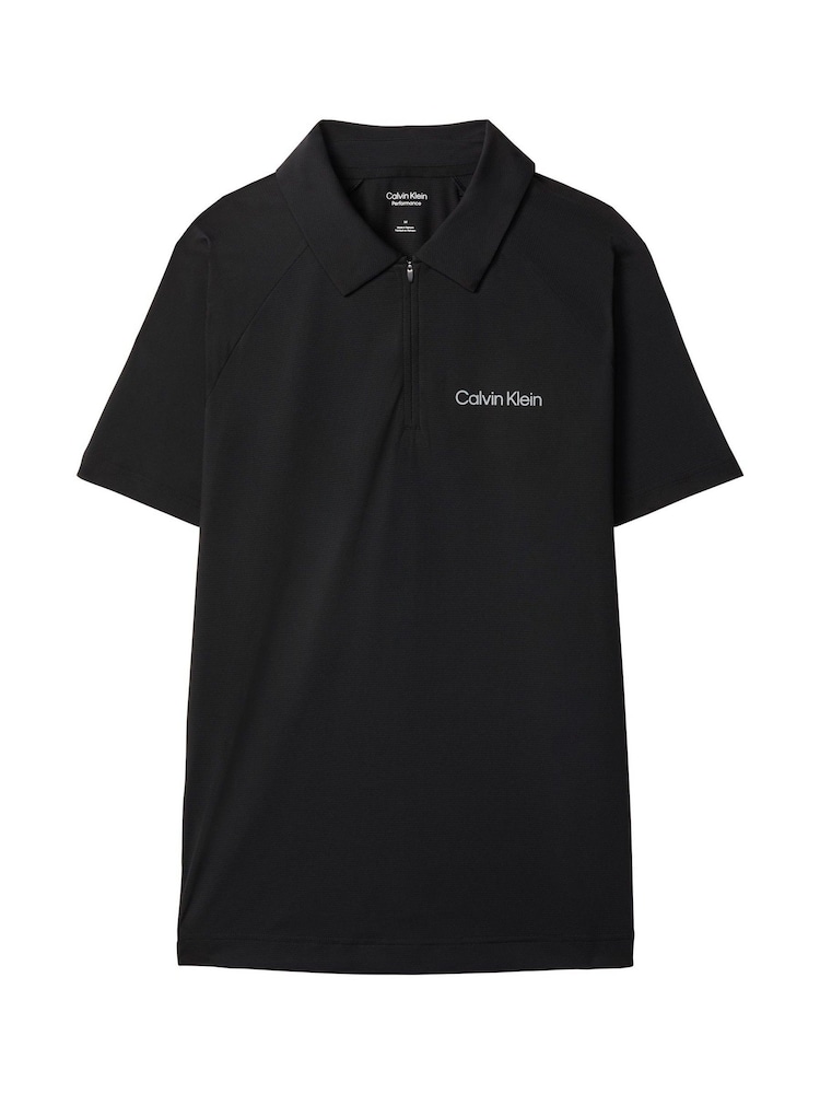 Calvin Klein Black Mesh Knit Performance T-Shirt - Image 5 of 5 Calvin Klein Black Mesh Knit Performance T-Shirt - Image 5 of 5