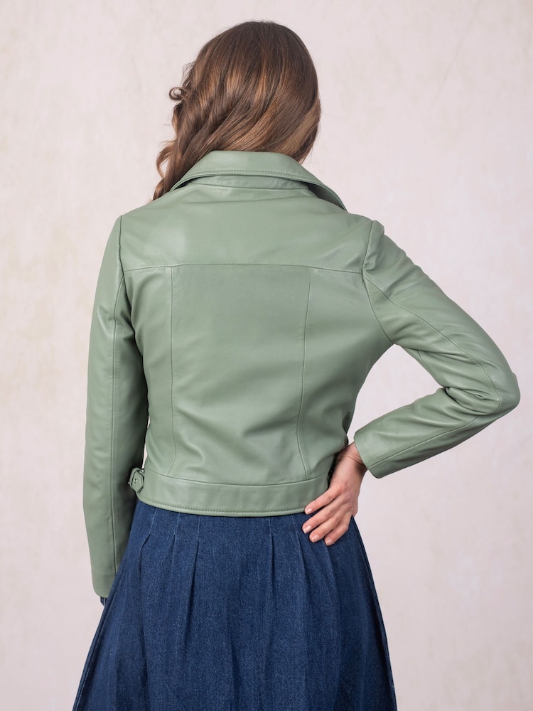 Lakeland Leather Green Thornhill Biker Jacket - Image 2 of 8
