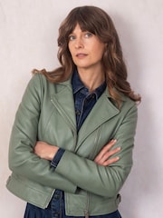 Lakeland Leather Green Thornhill Biker Jacket - Image 3 of 8