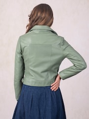 Lakeland Leather Green Thornhill Biker Jacket - Image 5 of 8
