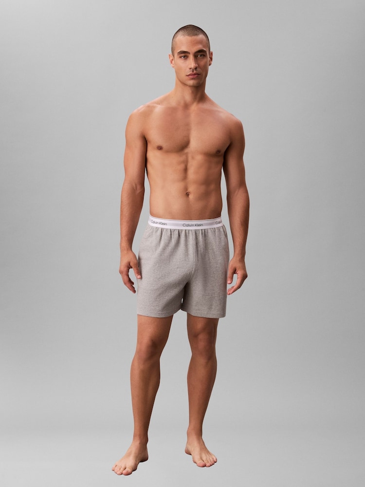 Calvin Klein Grey Cotton Jersey Pyjama Shorts - Image 1 of 6