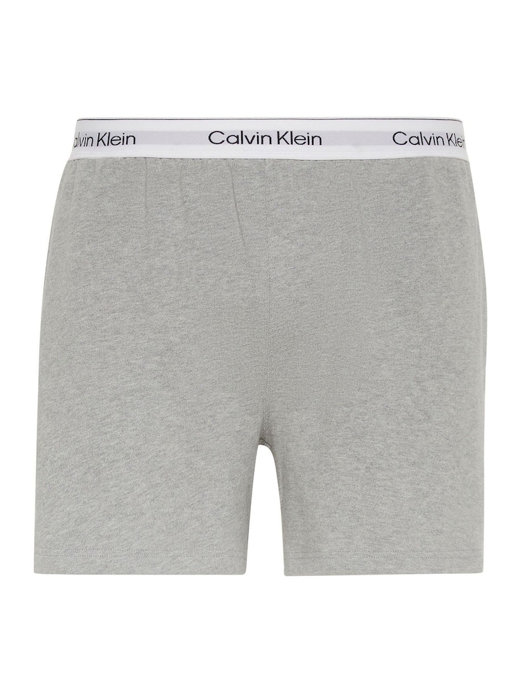 Calvin Klein Grey Cotton Jersey Pyjama Shorts - Image 6 of 6