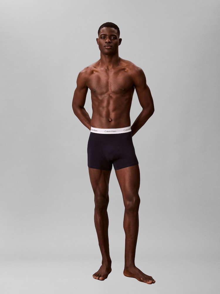 Calvin Klein Blue Icon Cotton Stretch Relaxed Dart Trunks 5 Pack - Image 5 of 5