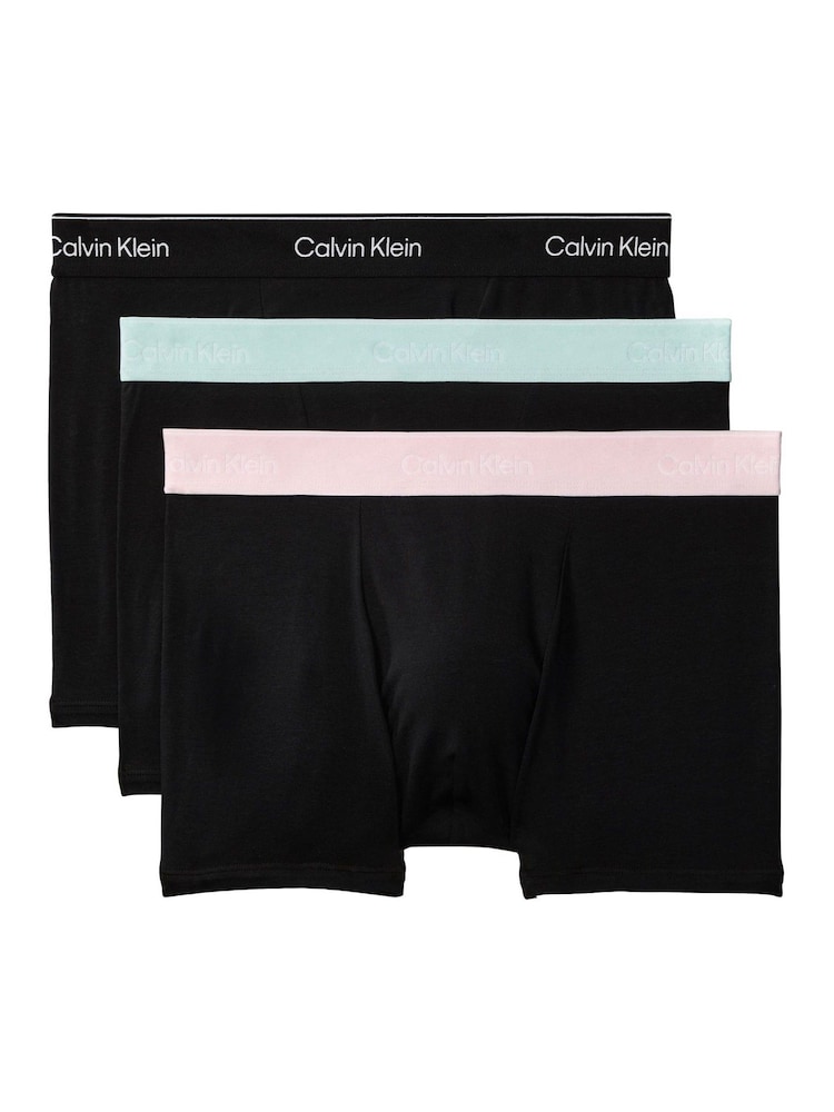 Calvin Klein Black Icon Cotton Stretch Relaxed Dart Trunks 3 Pack - Image 1 of 4