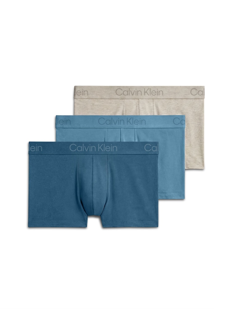 Calvin Klein Blue Ultra Soft Modal Trunks 3 Pack - Image 1 of 4