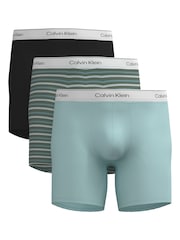 Calvin Klein Green Icon Cotton Stretch Boxer Briefs 3 Pack - Image 1 of 1