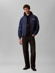 Calvin Klein Blue Varsity Logo Bomber Jacket - Image 1 of 6