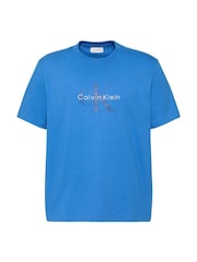 Calvin Klein Blue Monogram Logo T-Shirt - Image 1 of 1