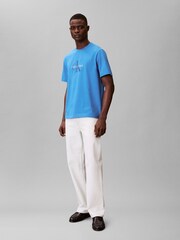 Calvin Klein Blue Monogram Logo T-Shirt - Image 3 of 6