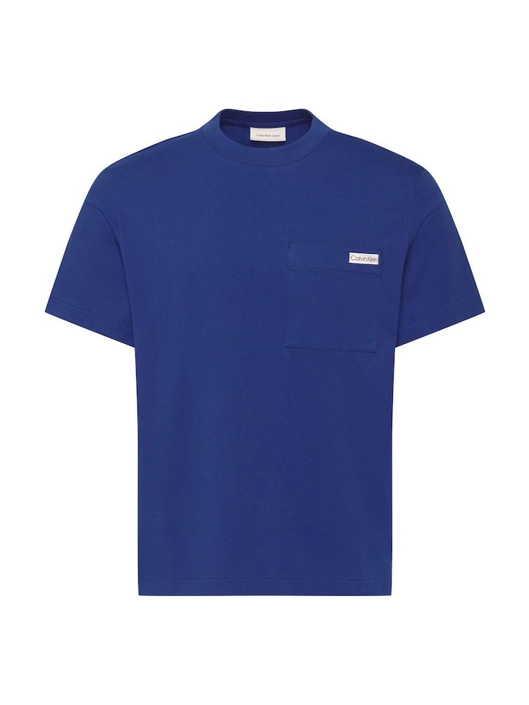 Calvin Klein Blue Chest Pocket Badge T-Shirt - Image 5 of 5 Calvin Klein Blue Chest Pocket Badge T-Shirt - Image 5 of 5
