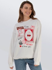Brands In White Valentine's Day Stamps Sweat Top - Image 1 of 5