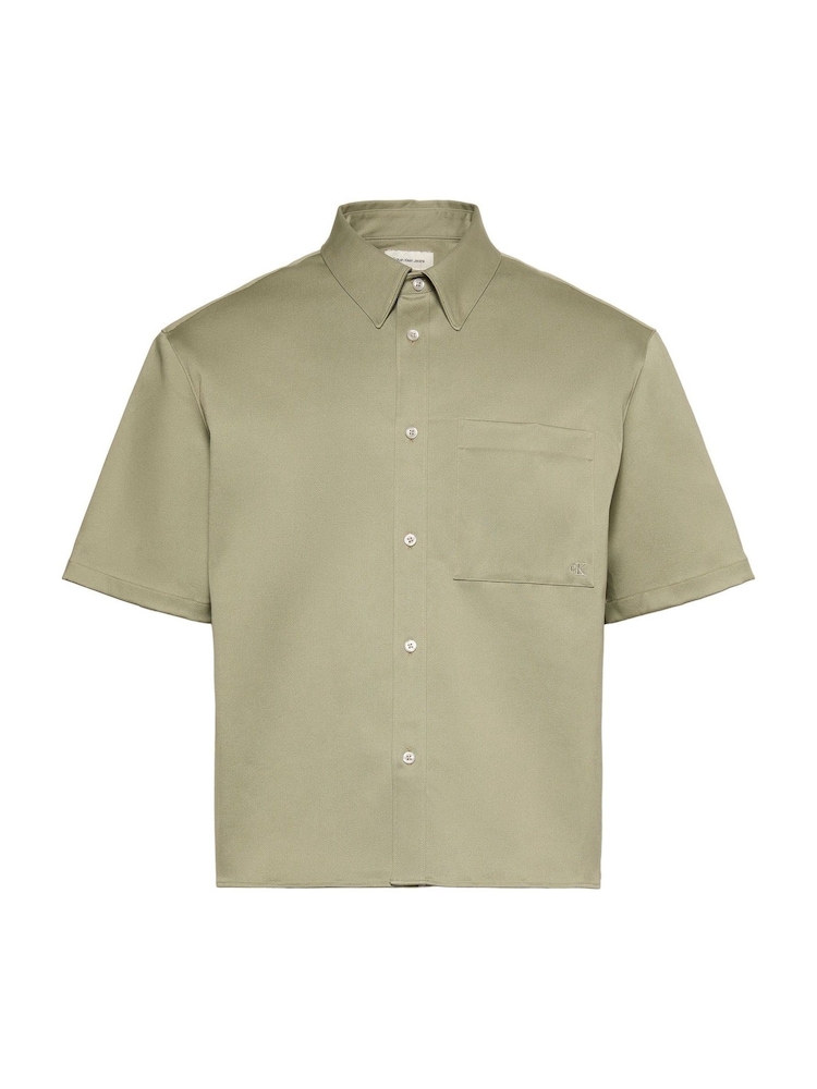Calvin Klein Green Woven Cotton Stretch Shirt - Image 5 of 5