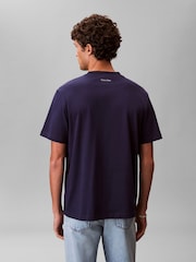 Calvin Klein Blue Embroidered Logo T-Shirt - Image 3 of 5