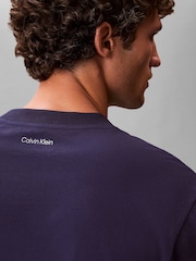 Calvin Klein Blue Embroidered Logo T-Shirt - Image 4 of 5