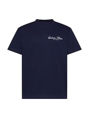 Calvin Klein Blue Embroidered Logo T-Shirt - Image 5 of 5